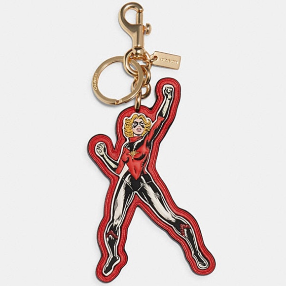 Coach Bag Tag Key Fob Ring Marvel Carol Danvers - Picture 1 of 2